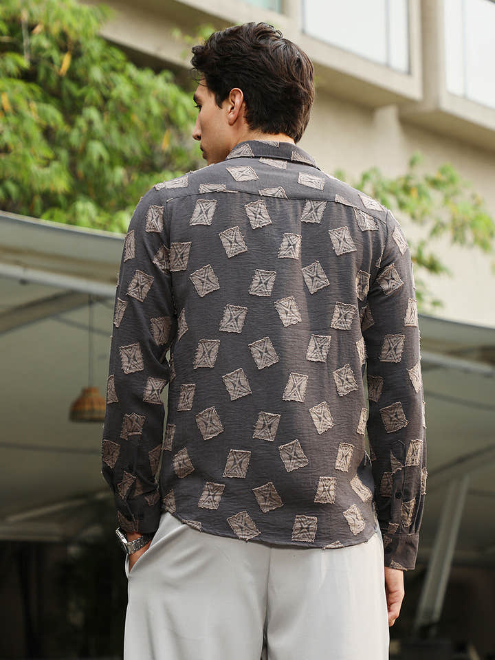 Folk-Block Jacquard Shirt
