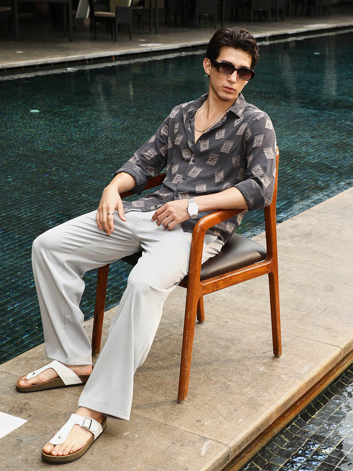 Folk-Block Jacquard Shirt