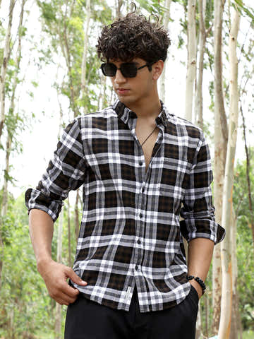 Tartan-Woven Regular Shirt