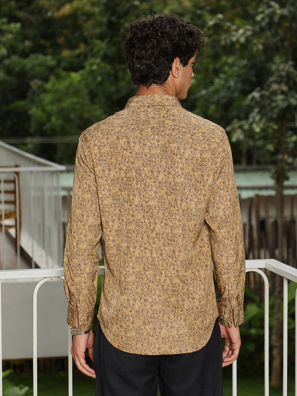 Indie Floral-Motif Imprint Shirt