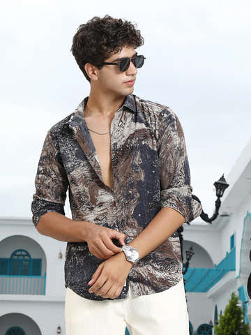 Marble-Specks Imprint Shirt