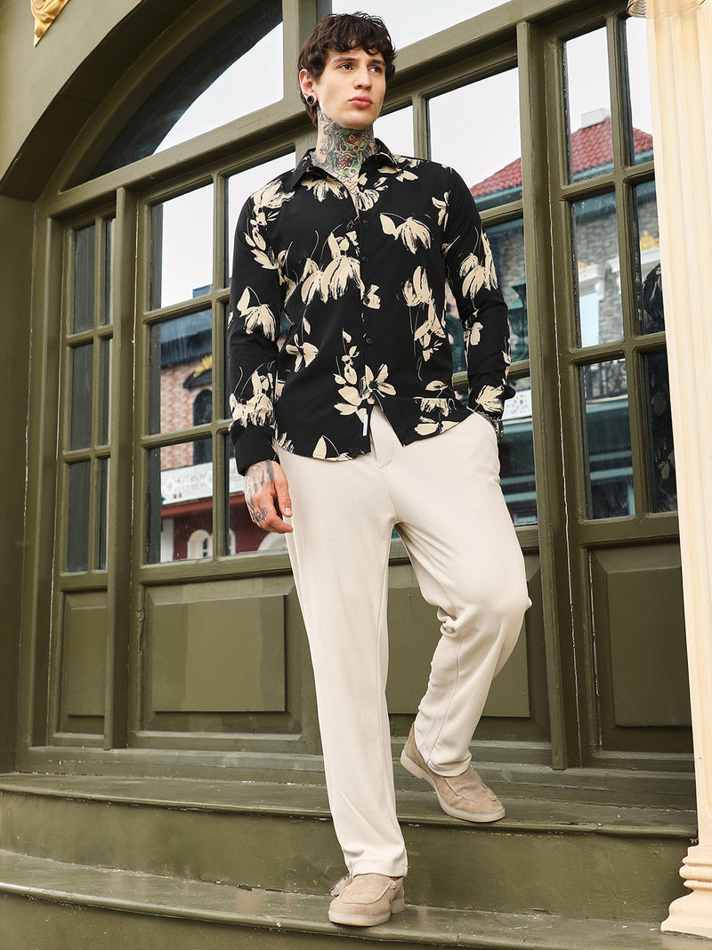Contrast-Petalia Imprint Shirt