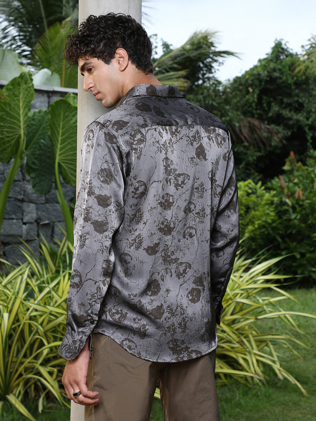 Faded-Flora Jacquard Shirt
