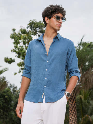 Solid Creased-Tactile Shirt