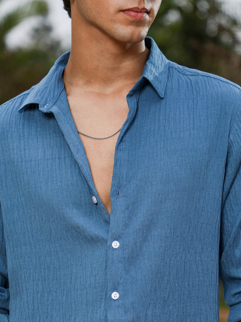 Solid Creased-Tactile Shirt