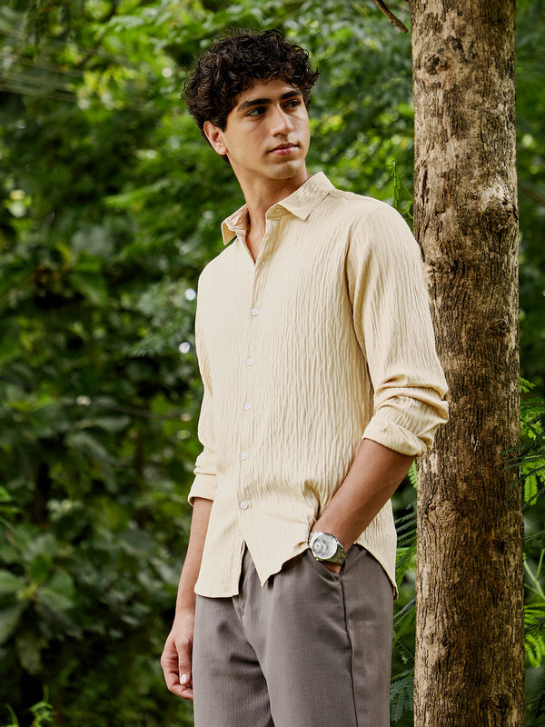 Solid Creased-Tactile Shirt