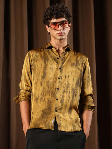 Gleaming-Grazed Satin Shirt
