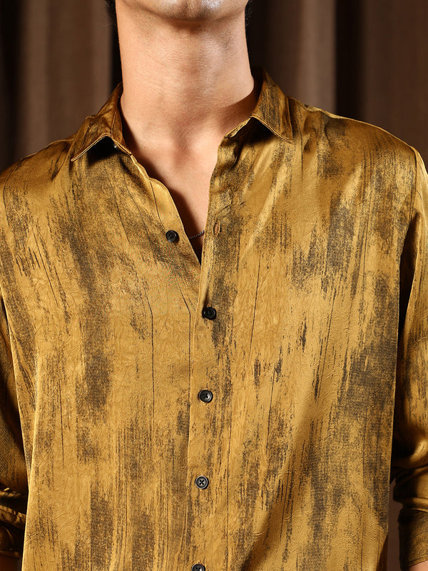 Gleaming-Grazed Satin Shirt