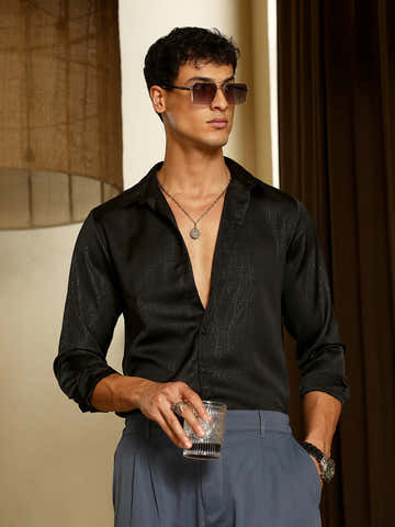 Axon-Jacquard Satin Shirt