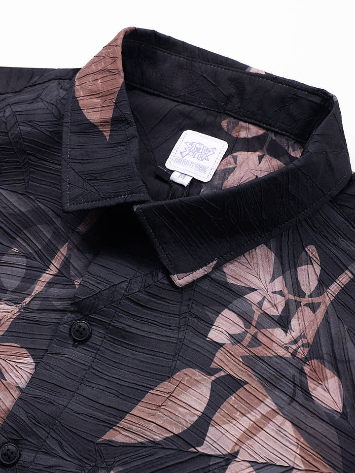 Imprinted Foliage Textured Shirt