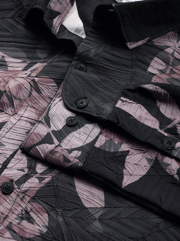 Imprinted Foliage Textured Shirt