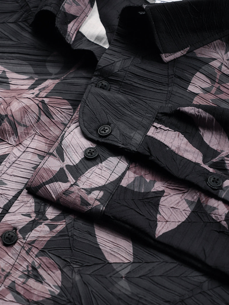 Imprinted Foliage Textured Shirt