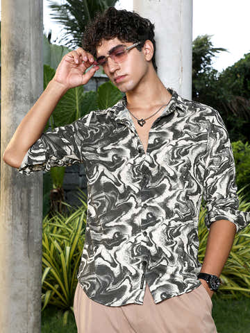 Fluid-Marble Textured Shirt