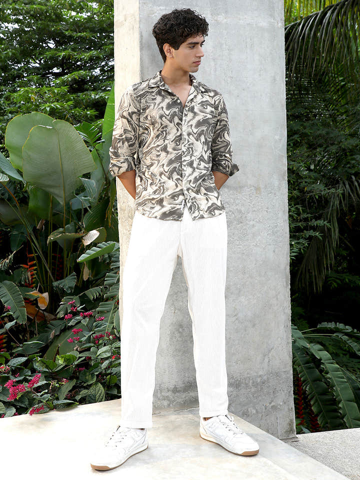 Fluid-Marble Textured Shirt