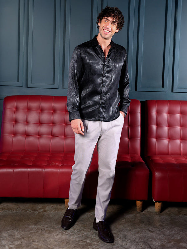 Reptilia Satin-Jacquard Shirt