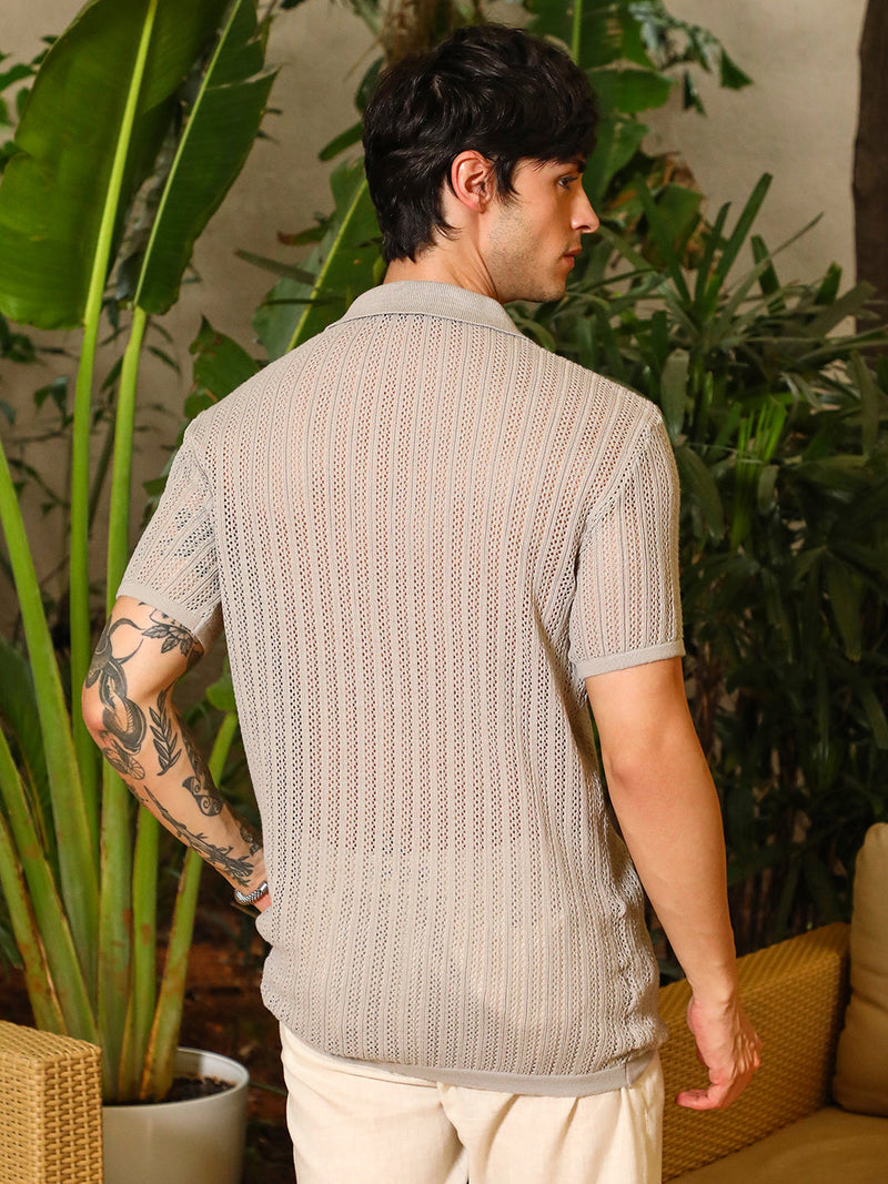 Tactile-Knit Polo T-Shirt