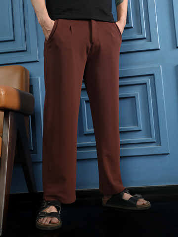 Ribbed Straight-Fit Trousers