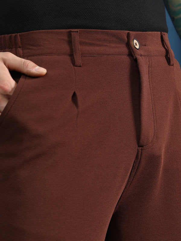 Ribbed Straight-Fit Trousers