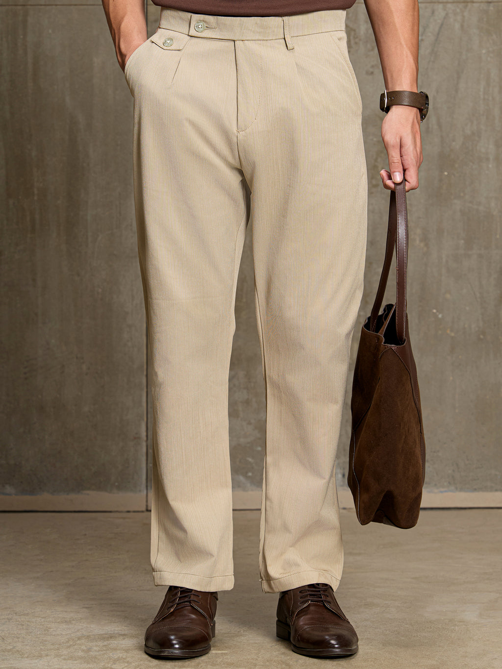 Cahoot Men's Beige Cotton Tailored Fit Trouser - view 2