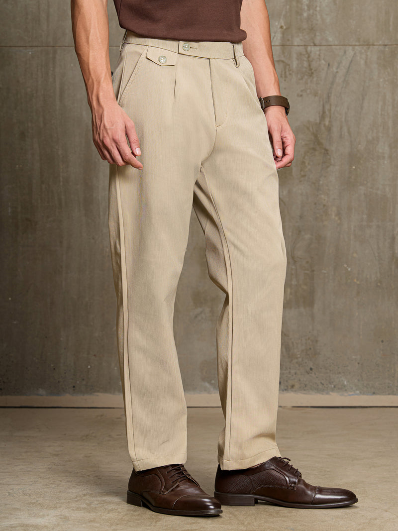 Cahoot Men's Beige Cotton Tailored Fit Trouser - view 3