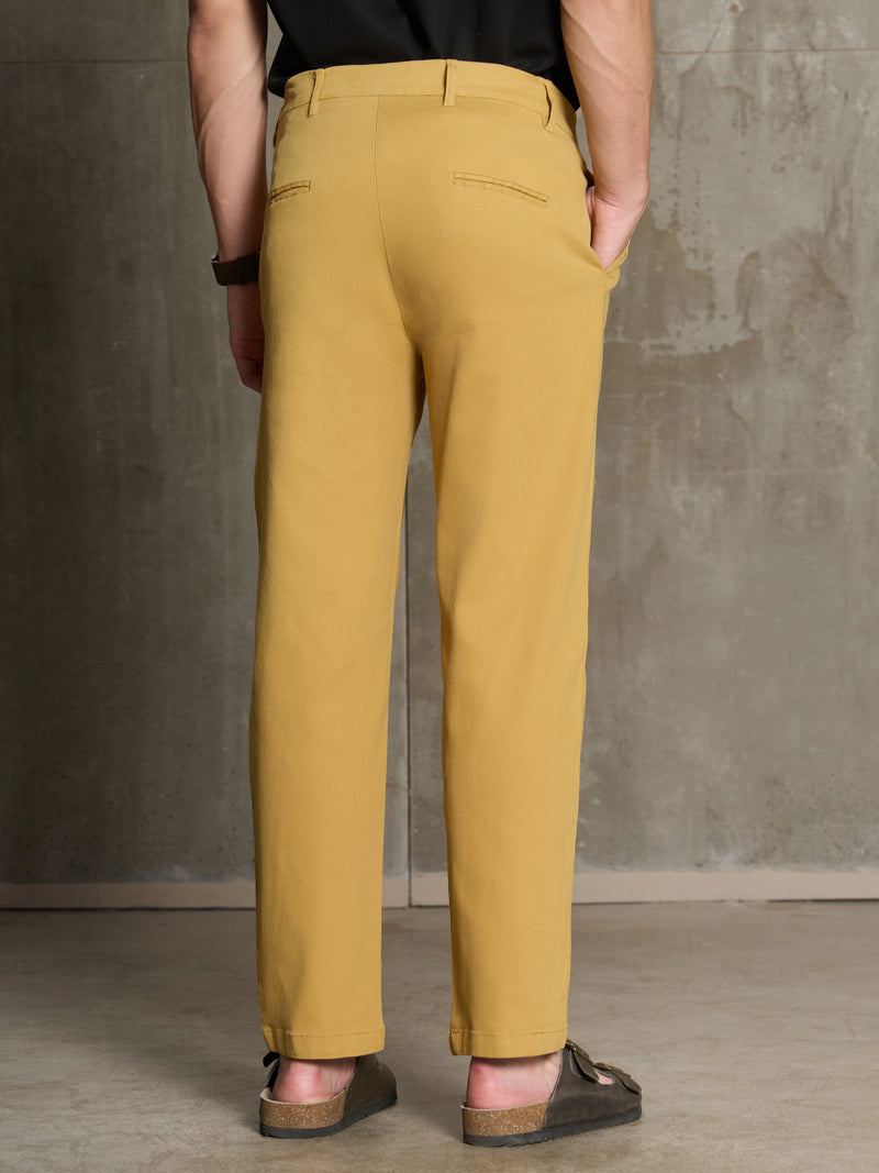 Cahoot Men's Mustard 100% Cotton Twill Pleated Trouser - view 4