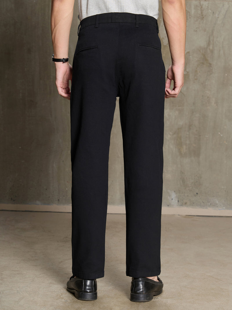 Cahoot Men's Black 100% Cotton Twill Pleated Trouser - view 4
