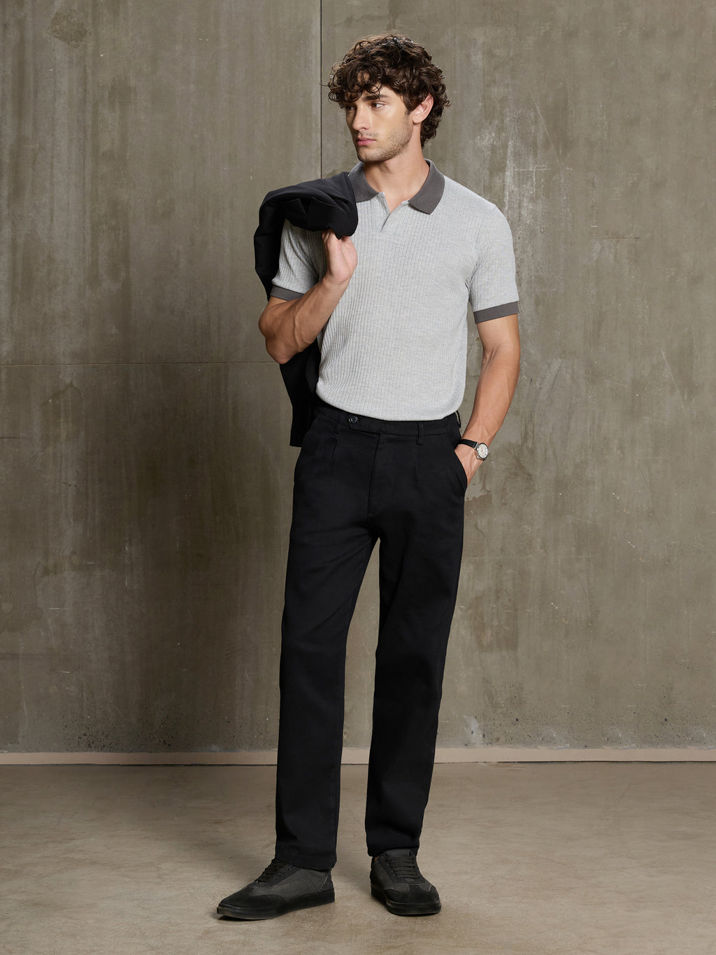 Cahoot Men's Black 100% Cotton Twill Pleated Trouser - view 6