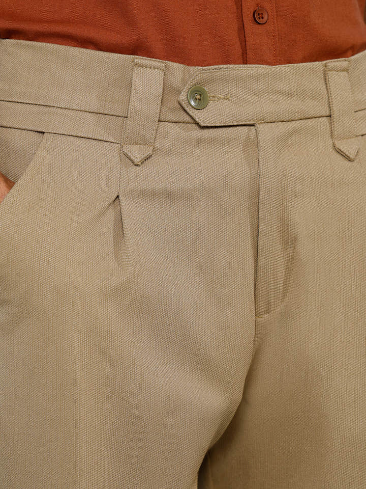 CAHOOT Men's Beige Solid Trousers - view 7