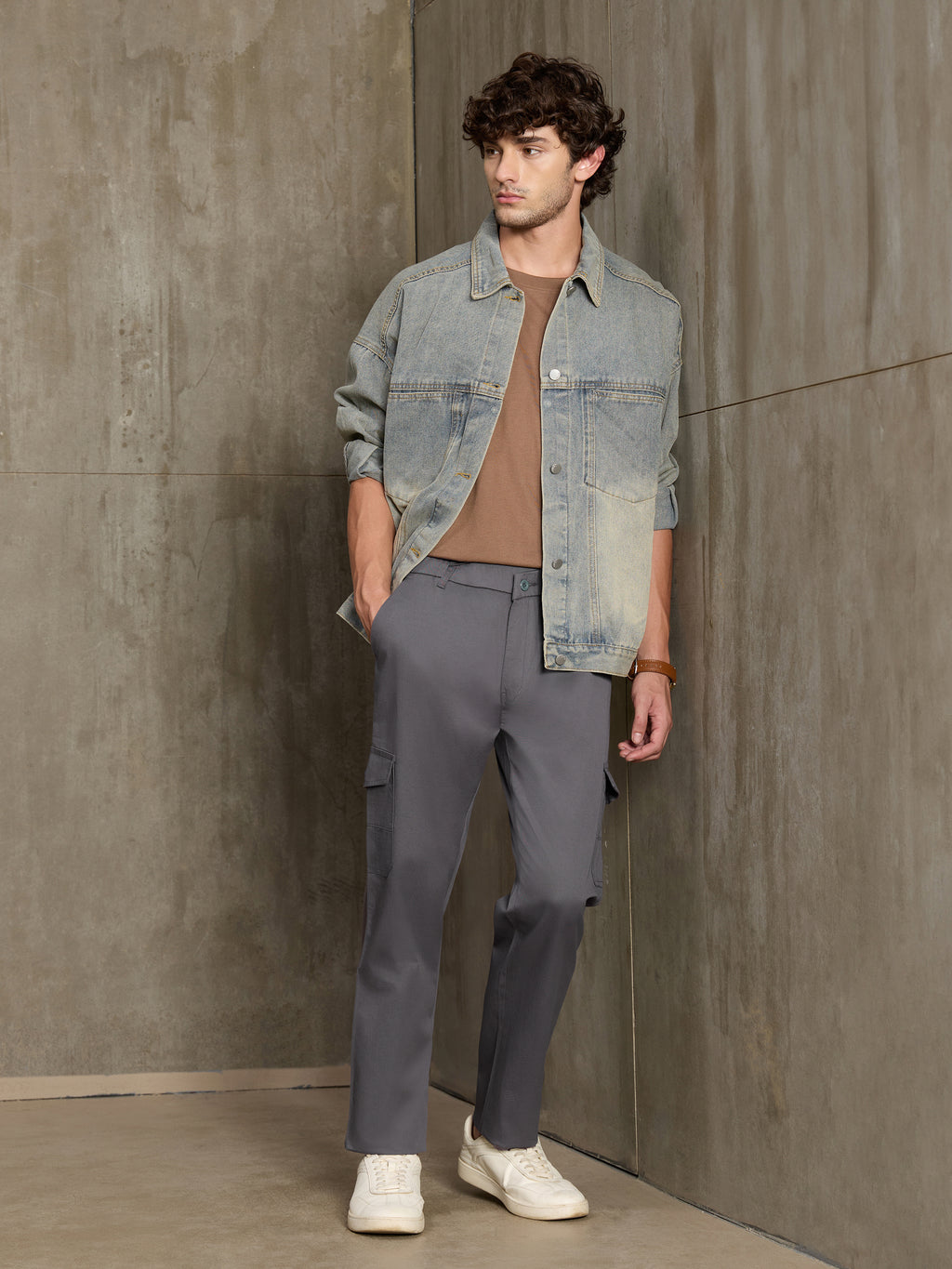 Cahoot Men's Grey Twill Cargo Pants - view 4