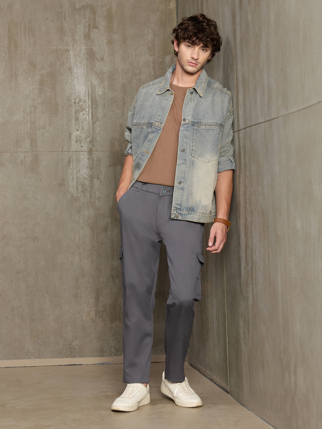 Cahoot Men's Grey Twill Cargo Pants - view 5