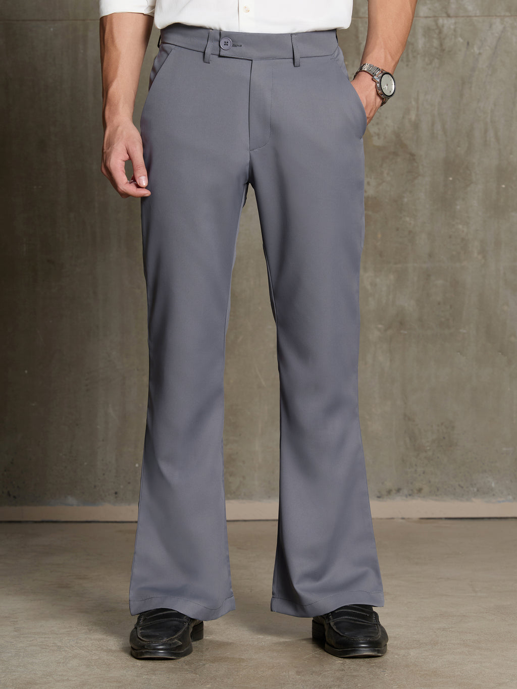 Cahoot Men's Grey Stretchable Bootcut Trouser - view 2
