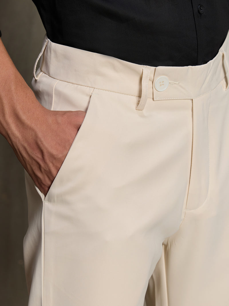 Cahoot Men's Off White Stretchable Bootcut Trouser - view 6