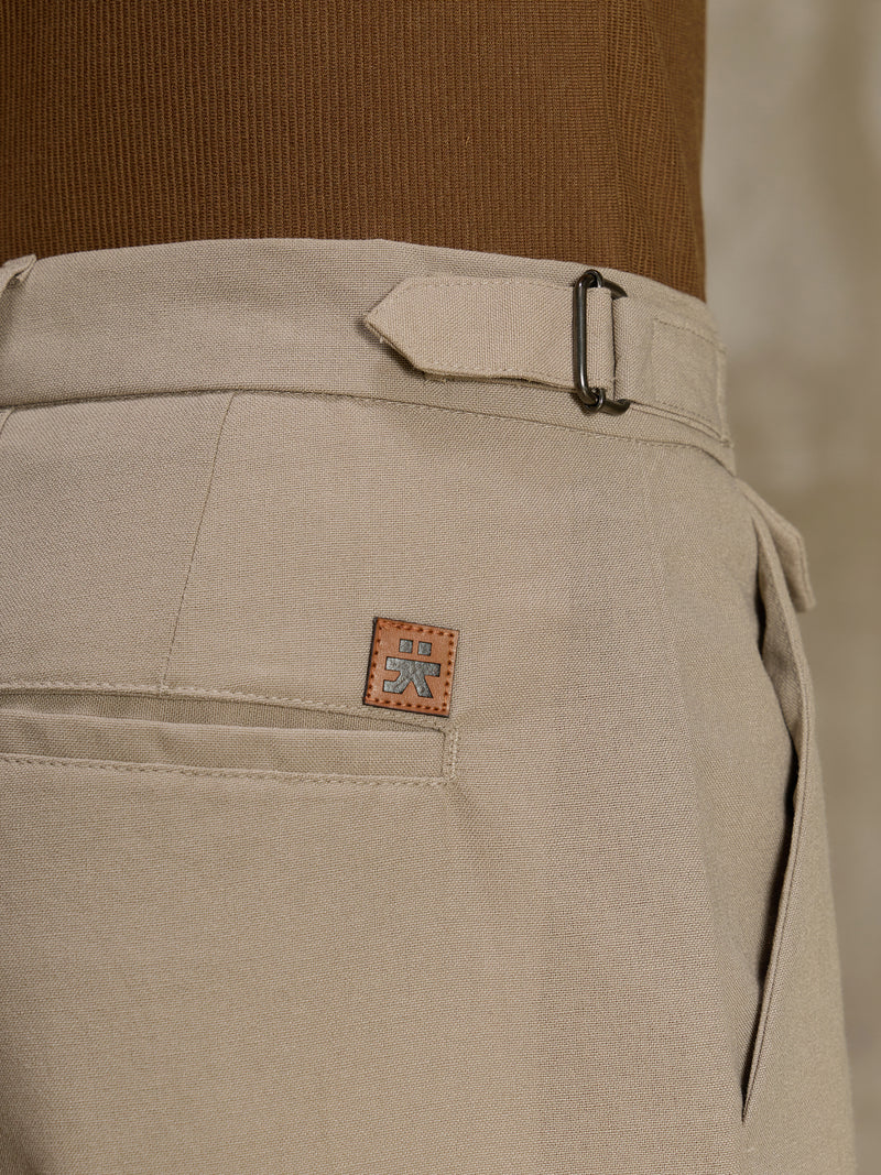 Cahoot Men's Beige Cotton Straight Fit Trouser With Side Tab - view 6