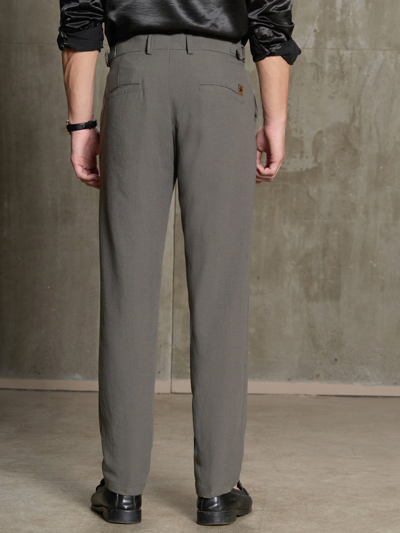 Cahoot Men's Olive Cotton Straight Fit Trouser With Side Tab - view 4