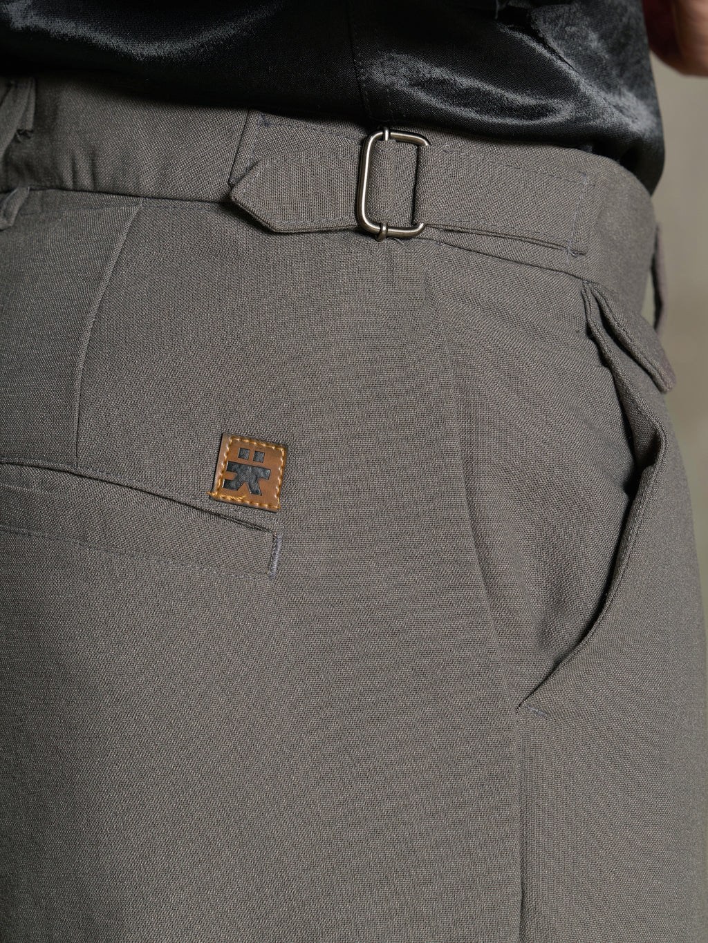 Cahoot Men's Olive Cotton Straight Fit Trouser With Side Tab - view 7