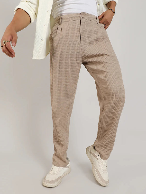 Lightweight - Textured Graph Check Trousers