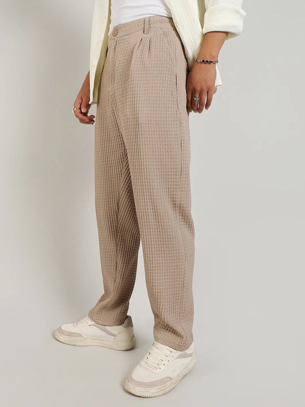 Lightweight - Textured Graph Check Trousers
