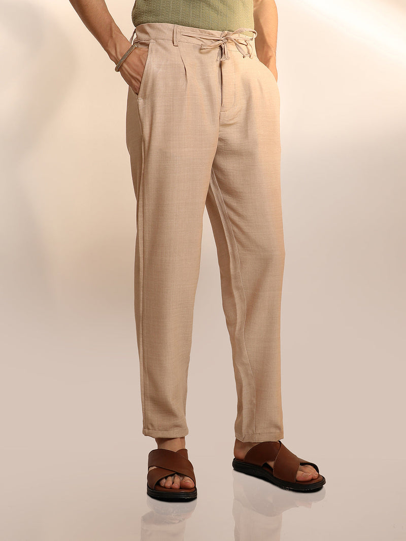 Lightweight - Solid Pleated Trousers