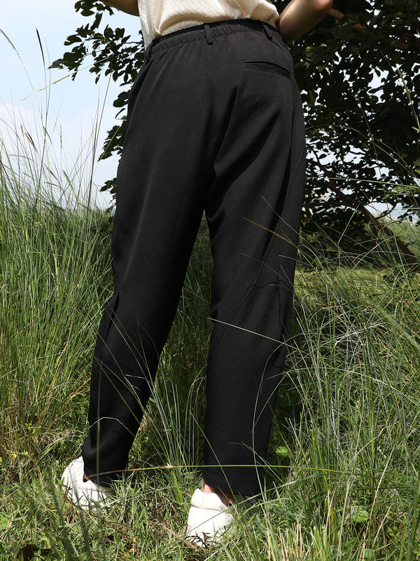 Solid Relaxed Trousers