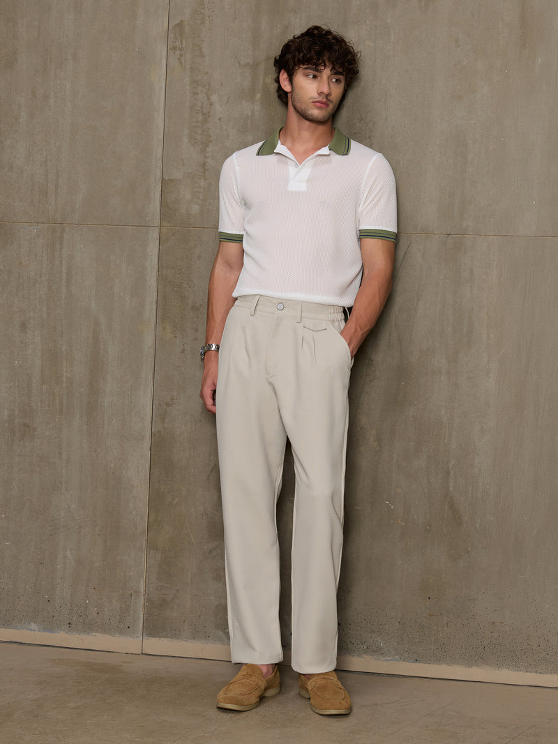 Cahoot Men's Beige Double Pleated Straight Fit Trouser - view 5