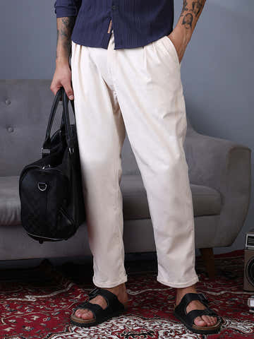 Cuffed Pleated Tailored Trousers