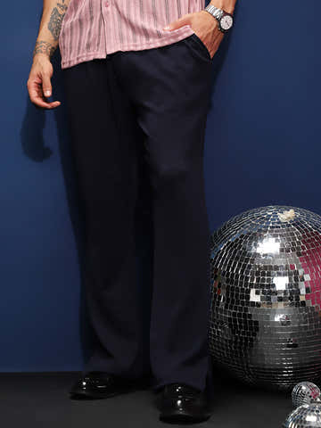 Micro-Waffle Straight Trousers