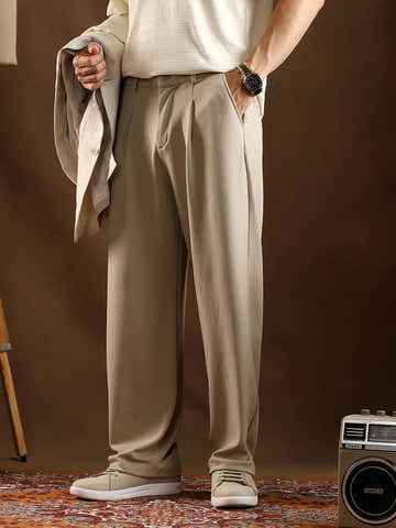 Micro-Waffle Cuffed Trousers