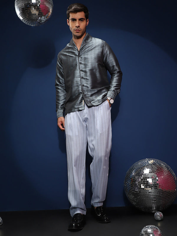 Lightweight - Pinstripe-Pleated Chino Trousers