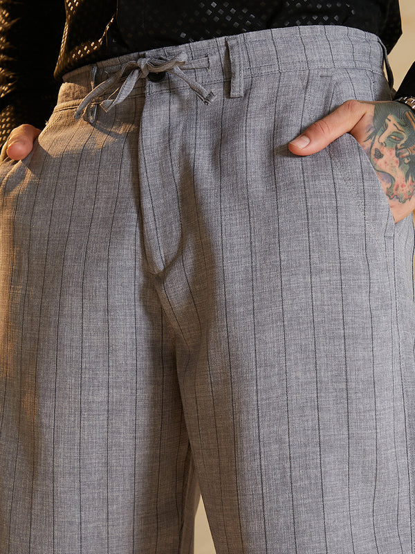 Lightweight - Pinstriped Chino Trousers