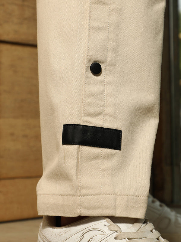 Side-Snap Straight Trousers