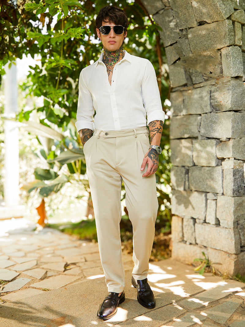 Micro-Waffle Chino Trousers