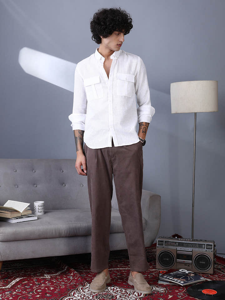 Lightweight - Corduroy Pleated Trousers