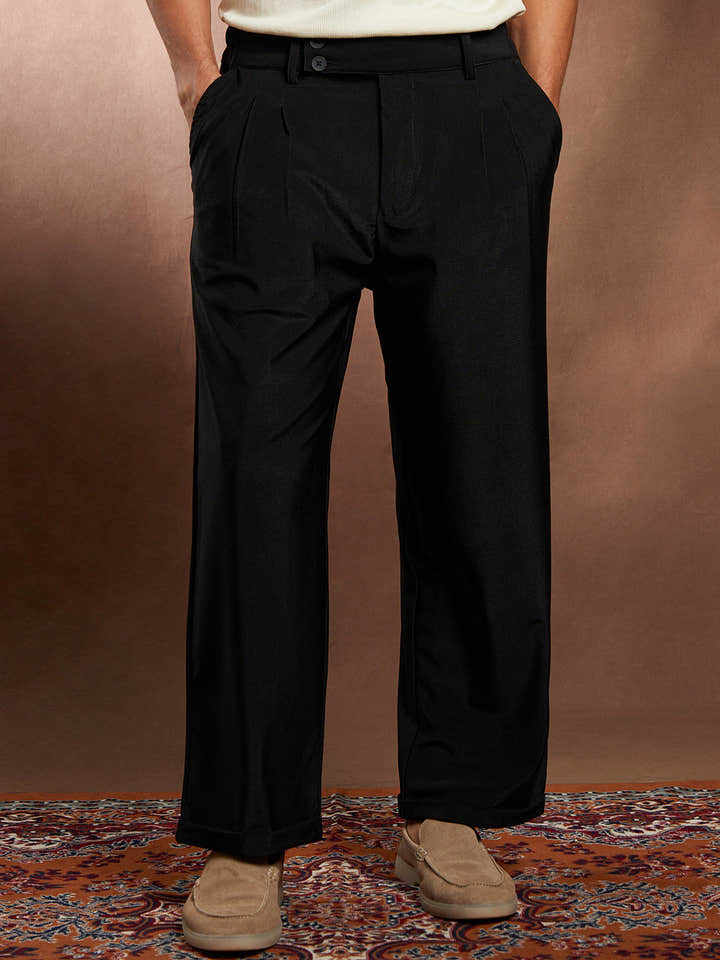 Pleated Cuffed Trousers