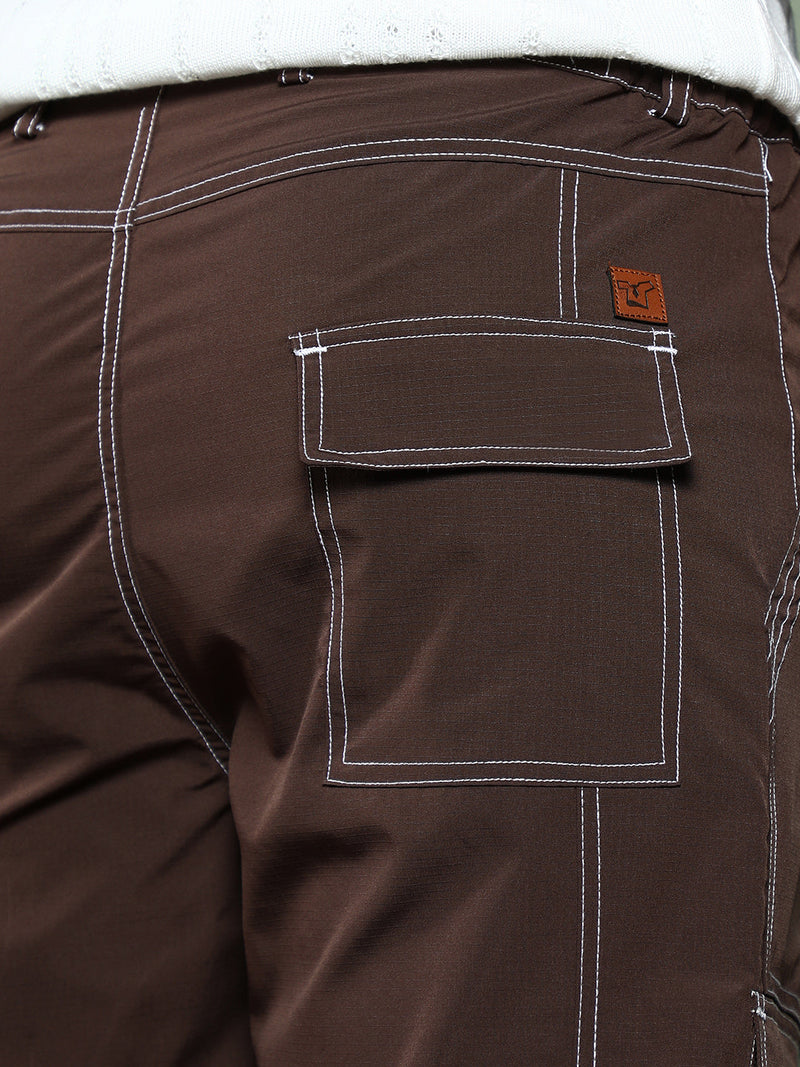 Contrast-Stitch Utility Trousers
